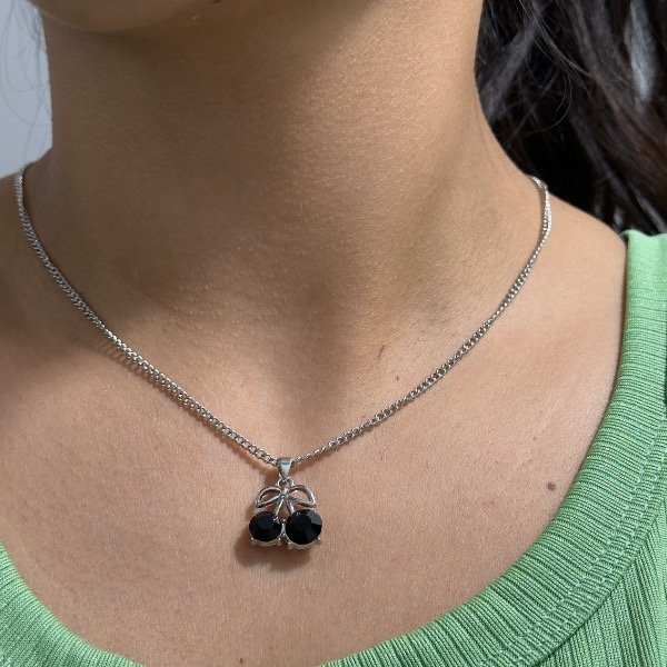 Producto - Collar eslabón gourmet fino con dije de cereza