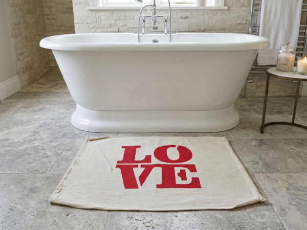 Producto - Alfombra Tejida de Algodón "Love" 40 x 60 cm