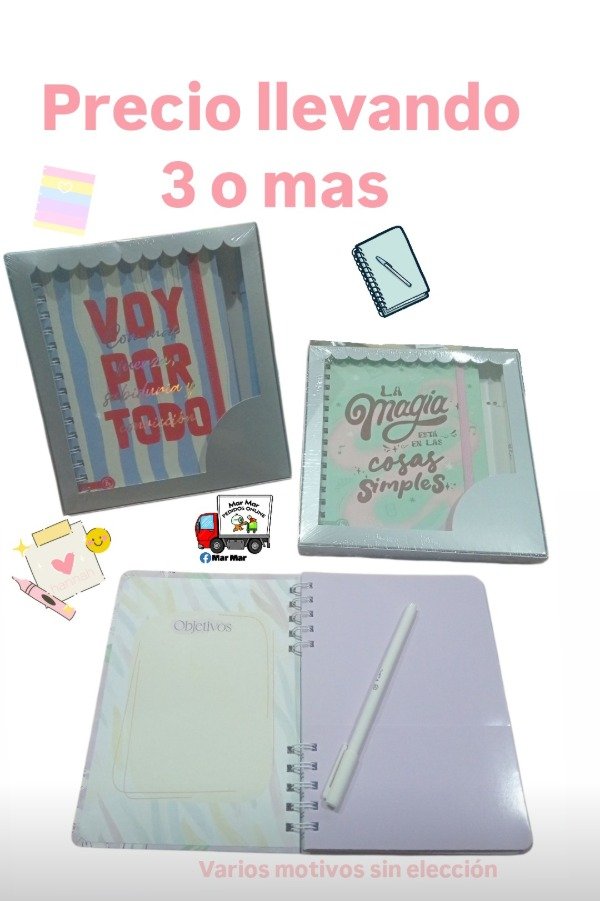 Producto - Set de cuaderno con lapicera (cantidad)