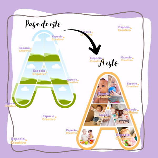 Producto - Pack letras collage - Canva