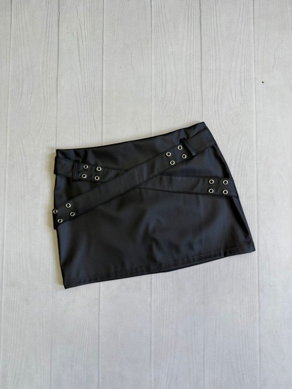 Producto - [4879] Pollera doble cinto ''X'' ojalillo cuerina