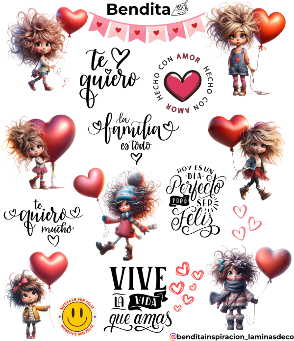 Producto - Bendita Plancha Nenas con globo corazón