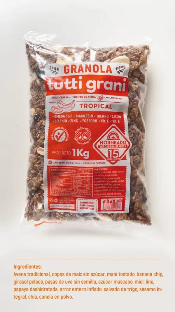 Producto - Granola Tutti Grani sabor Tropical x 1 KG.