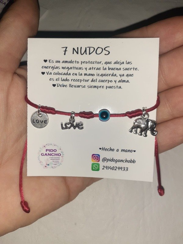 Producto - Pulsera 7 nudos con 4 dijes