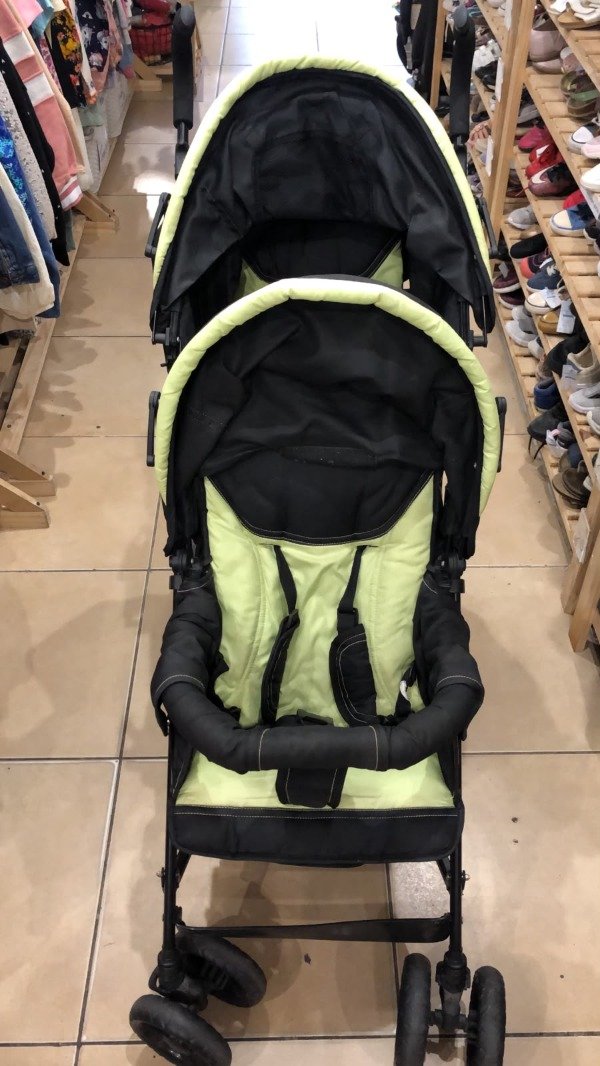 Producto - Cochecito doble para bebé verde y negro - 5