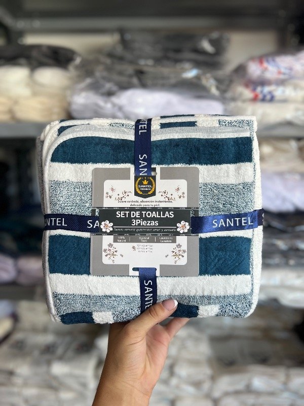 Producto - Toallon 3 piezas verde oscuro