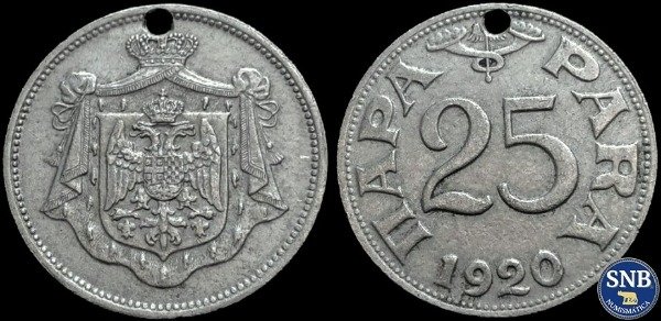 Producto - Reino de los Serbios, Croatas y Eslovenos - 25 Para (1920) KM #3