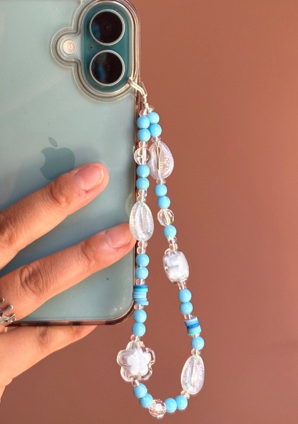 Producto - PHONE STRAP CARACOLES CELESTE