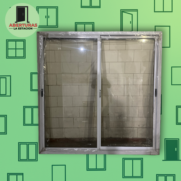 Producto - VENTANA DE ALUMINIO BLANCO CON VIDRIO ENTERO DESDE 80X80 CM HASTA 150X150 CM