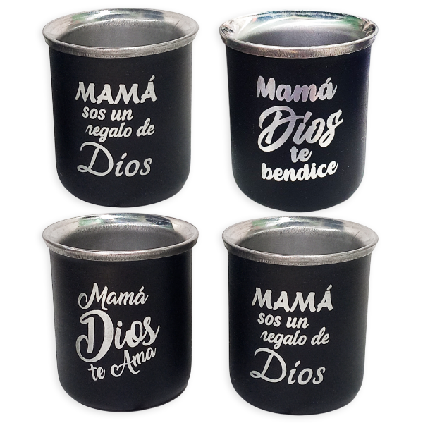 Producto - Mate De Acero Inoxidable Recto Grabado (DÍA DE LA MADRE) - (PACK X2 UNIDADES)