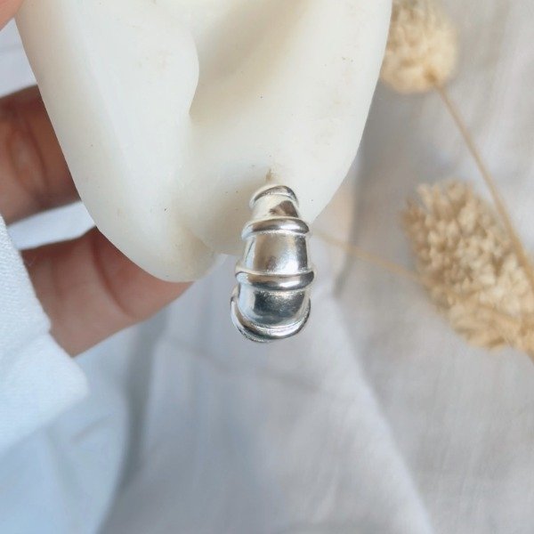 Producto - Aros Pasantes Abigail Laminados Plata 925