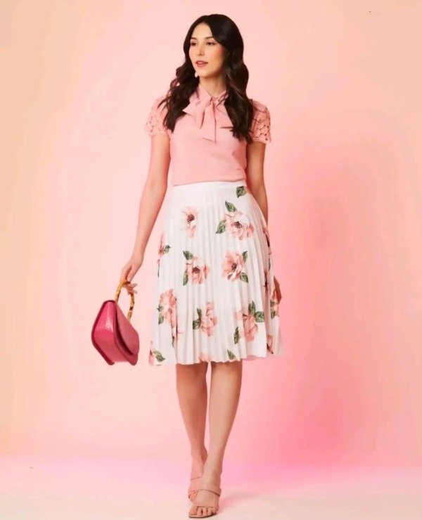 Producto - Pollera importada plisada ESTAMPADA (Art. 264) Talle L