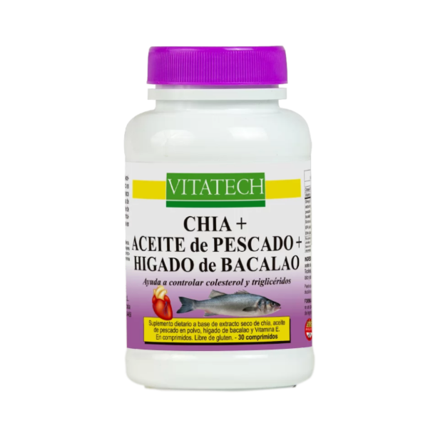 Producto - Vitatech Aceite de Pescado + Chia + Hígado de Bacalao x 30 Comprimidos