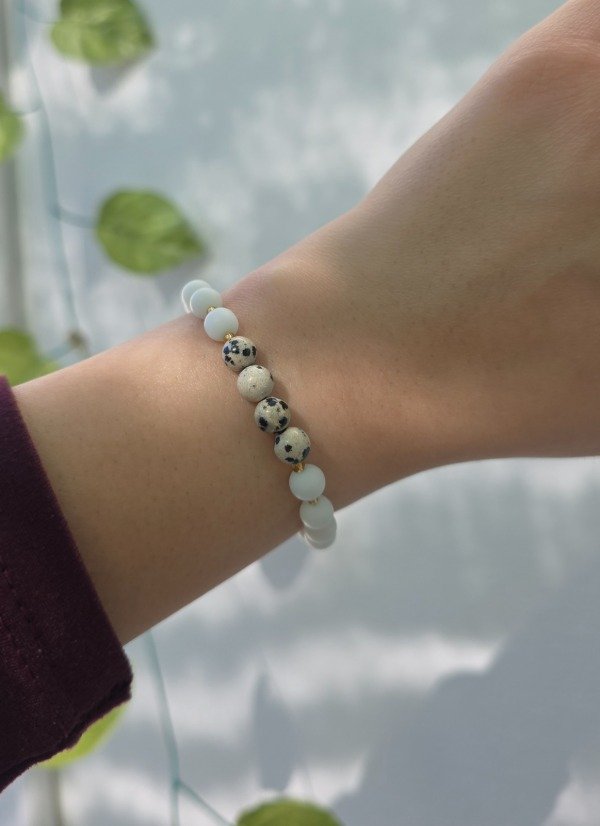 Producto - Pulsera Jaspe Dalmata y Blanco - 3