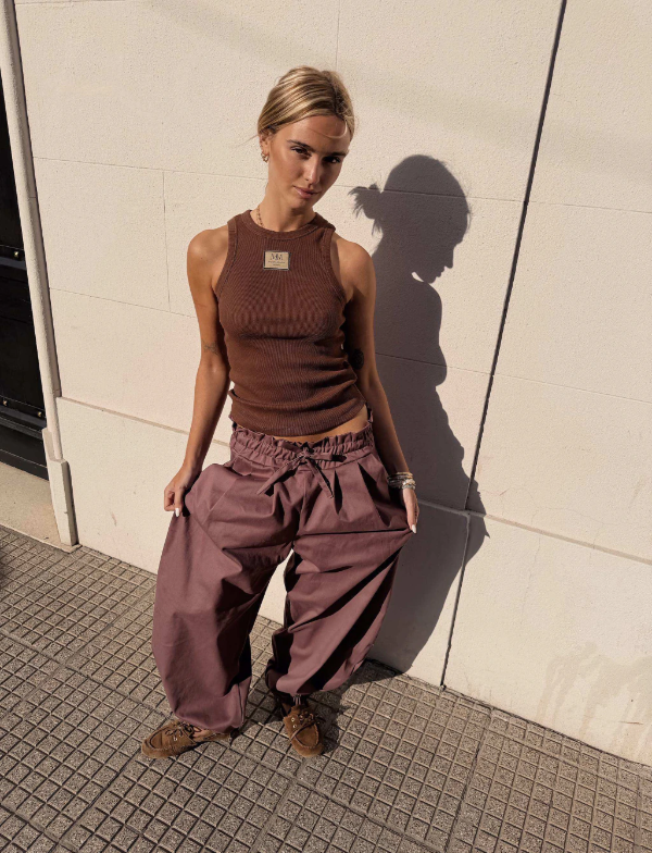 Producto - FOLD WAIST PANTS BROWN - 1
