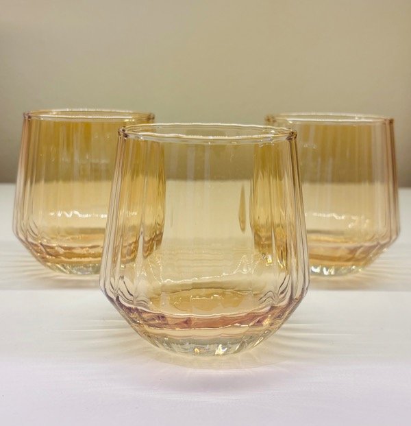 Producto - Set de 6 vados de vidrio rayado