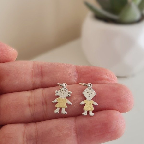 Producto - Dije nena y nene de plata y oro 2