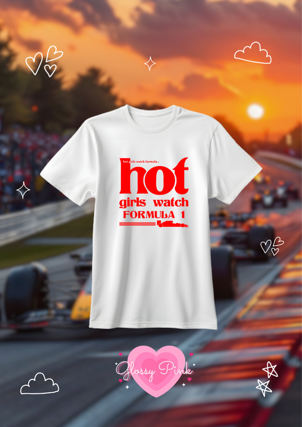 Remera hot girls watch formula 1 algodón
