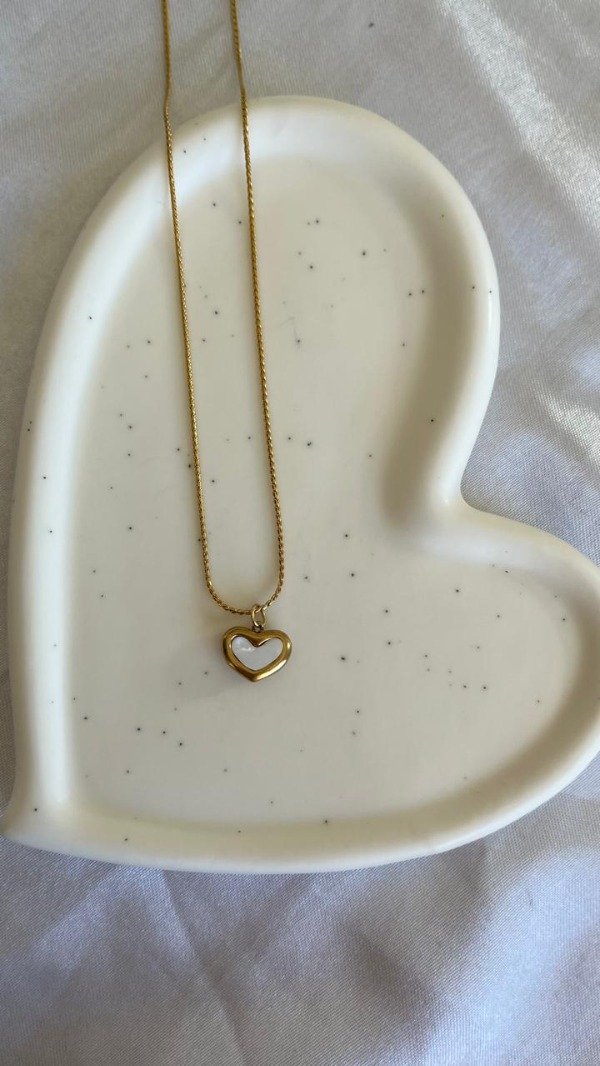 Producto - COLLAR HEART WHITE DORADO