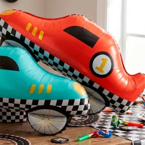 Producto - Globo silueta auto carrera 77x50