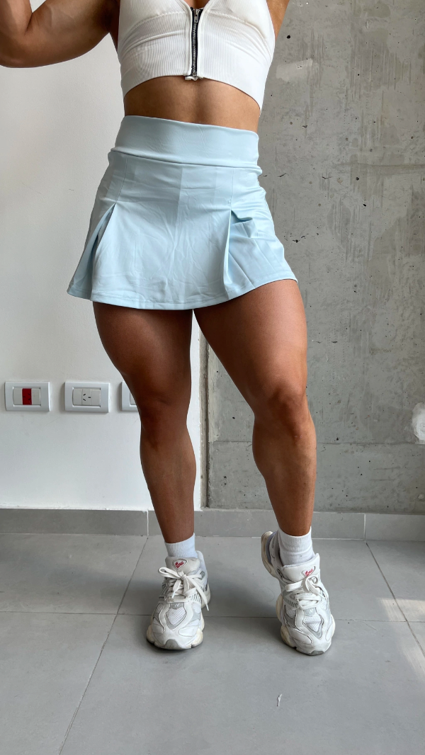 Producto - Pollera tableada celeste