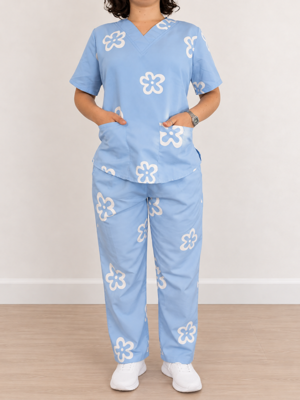 Producto - Ambo Médico Estampado Cloudy - 1