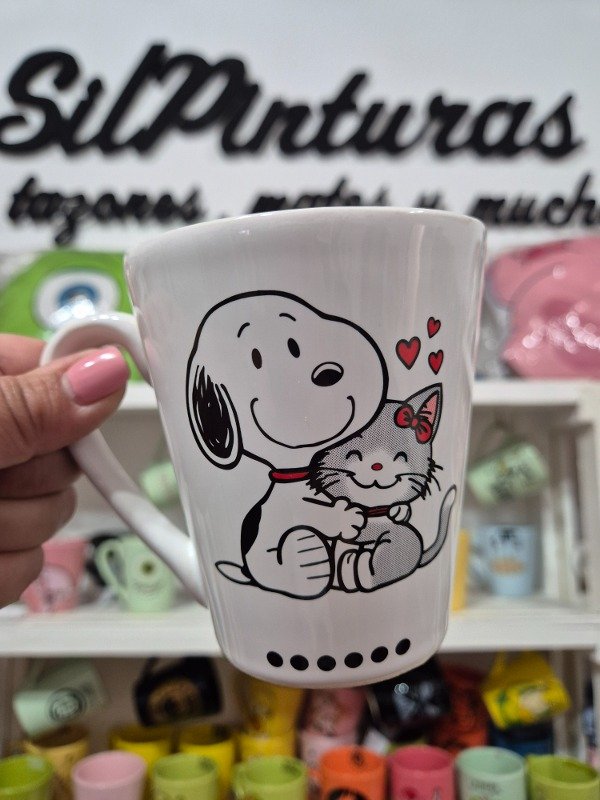 Producto - Taza cónica Snoopy con gatito
