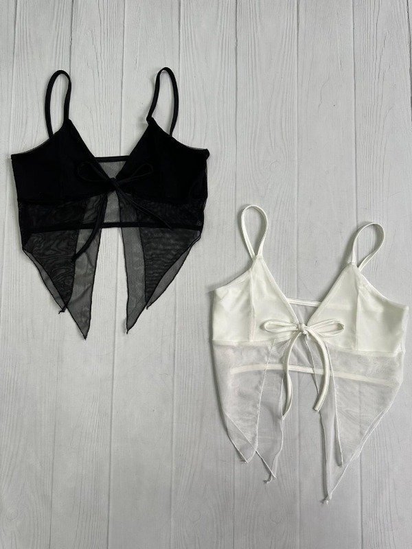 Producto - [2532] Top V doble picos nudo tul