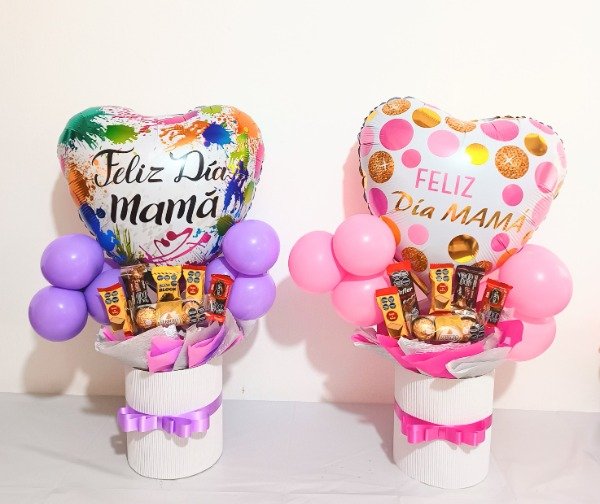 Producto - Arreglo de globos con golosinas día de la madre