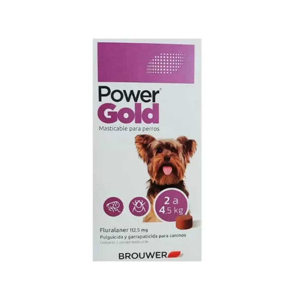 Producto - COMPRIMIDO ANTI PULGAS Y GARRAPATAS POWER GOLD 3 MESES 2 A 4,5KG - 0
