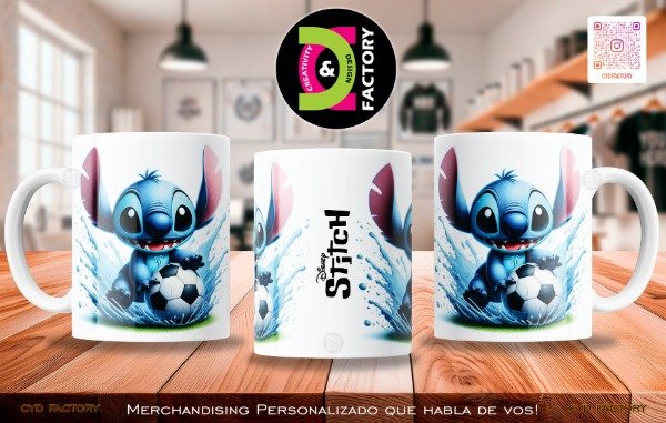Producto - Taza Stitch Futbol - TZ-RT-BL-11OZ-310-STC-FTB