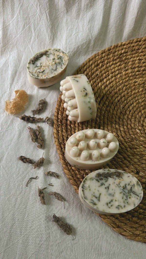 Producto - Jabones con esponja, exfoliantes y masajeadores