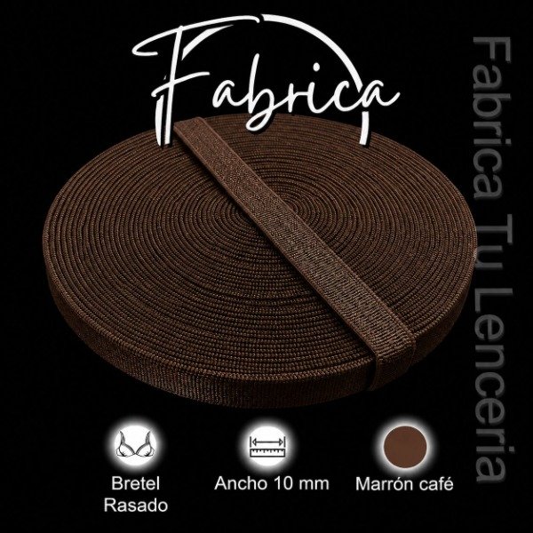 Producto - Bretel Marrón Café 10mm rasado nylon (1 metro)