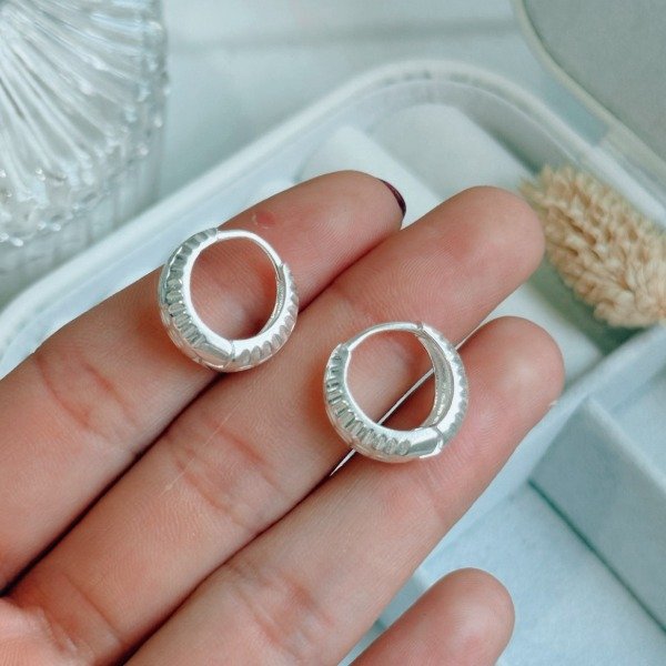 Producto - Aros Argolla Marcela Laminado Plata 925