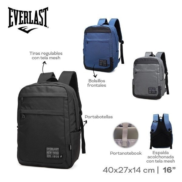 Producto - MOCHILA PORTANOTEBOOK EVERLAST 22666