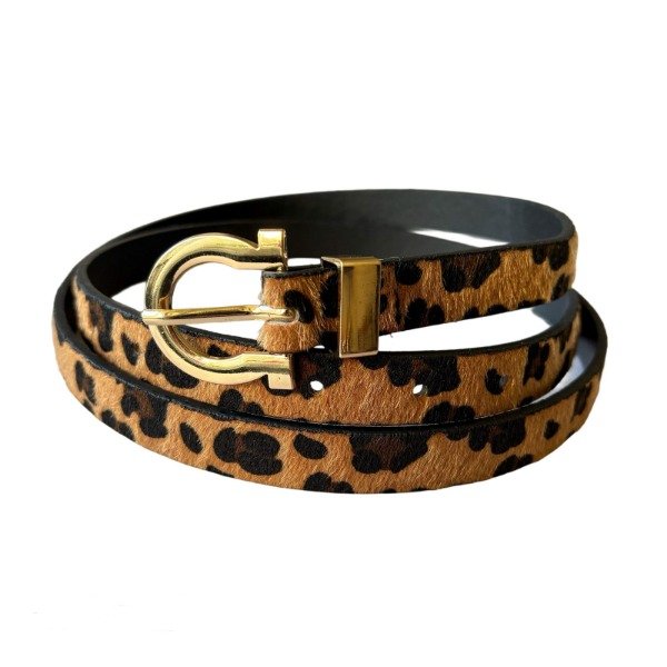 Producto - Cinto Animal Print Herradura Marrón
