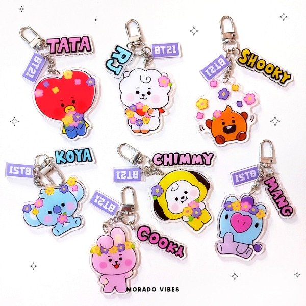 Producto - LLAVEROS BT21 FLORCITAS