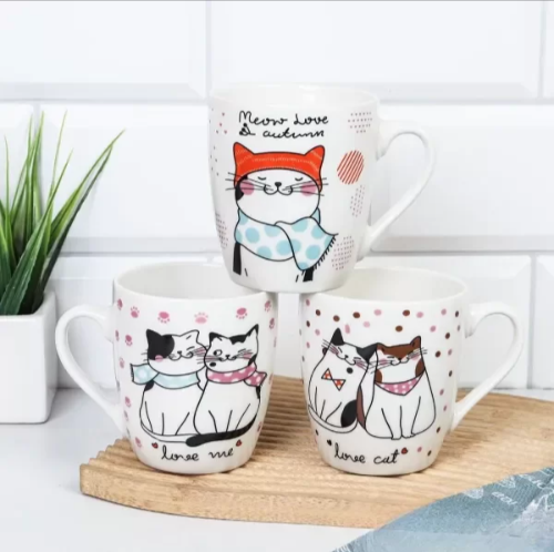 Producto - TAZA CERAMICA 210ML GATO C/LUNARES