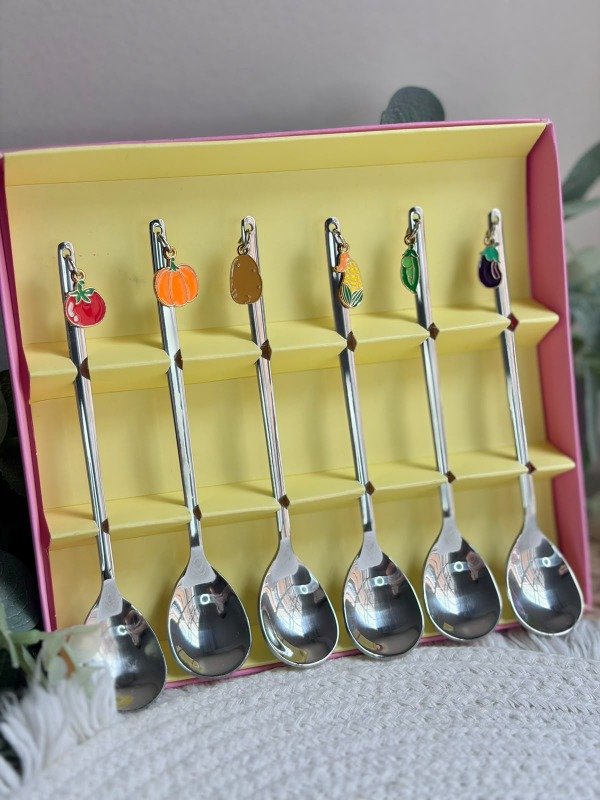 Producto - Set de cucharas con dije por 6 unidades