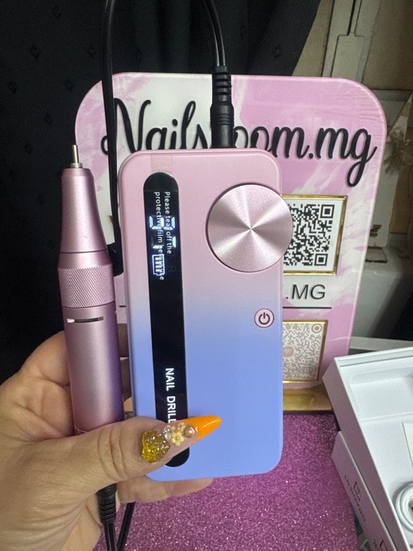 Producto - Torno inalambrico rosa degrade 35000 RPM incluye una fresa de ceramica