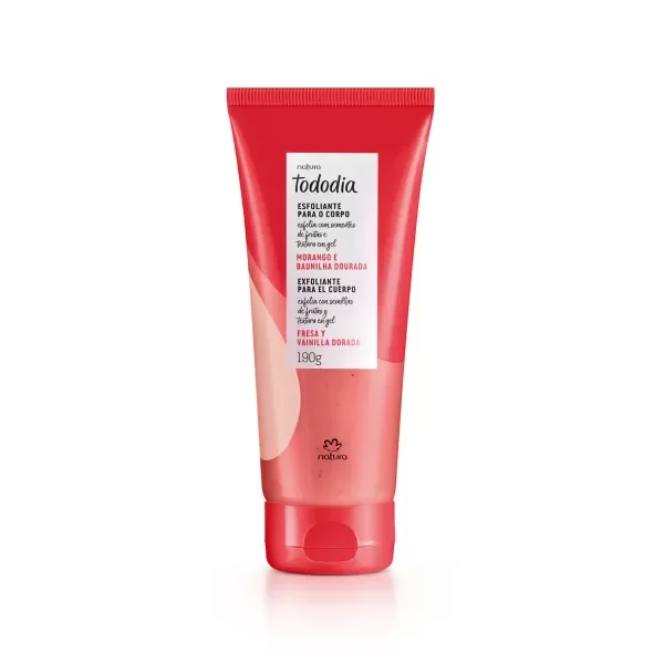Producto - Exfoliante para el cuerpo Tododia frutilla y vainilla dorada - 190 g - Tododia