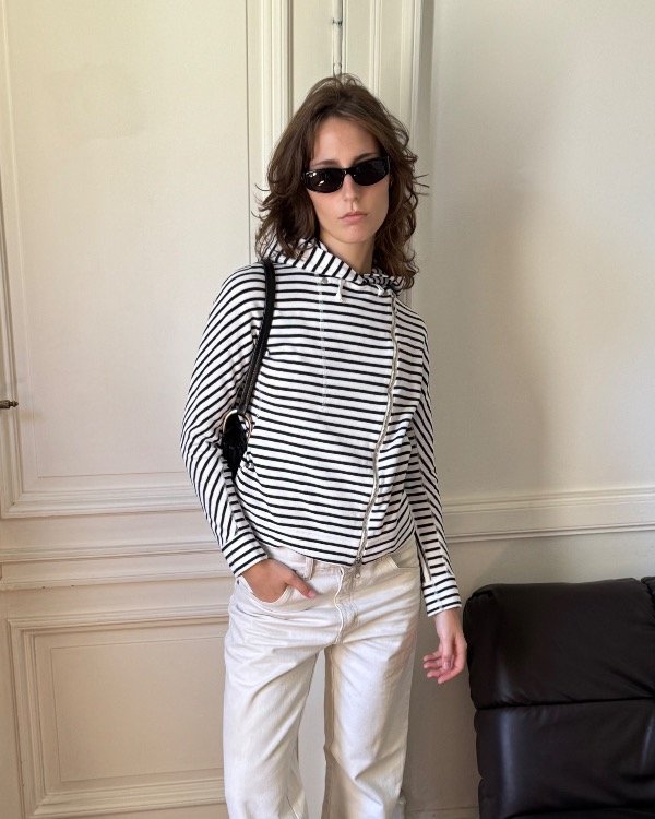 Producto - Jacket Rayada Double Zip (S/M)