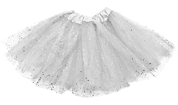 Producto - Tutu 3 capas con Brillos 30 cm Blanco