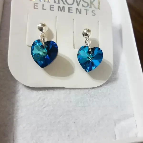Producto - Aros Cristal Swarowski de plata color azul de 10 mm