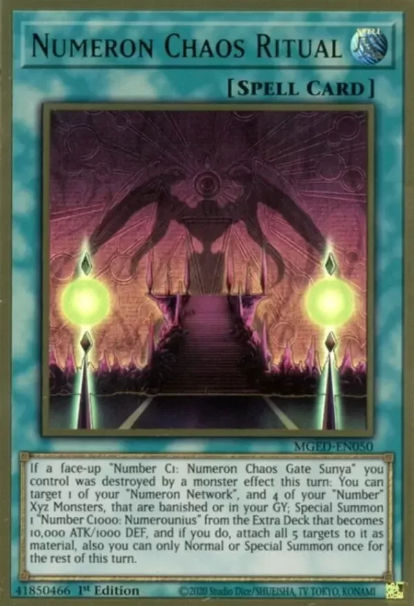 Producto - Numeron Chaos Ritual - MGED-EN050 - Oro Premium Raro - 1ra Edición  YuGiOh!