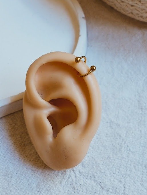 Producto - Piercing helix espiral - Acero dorado