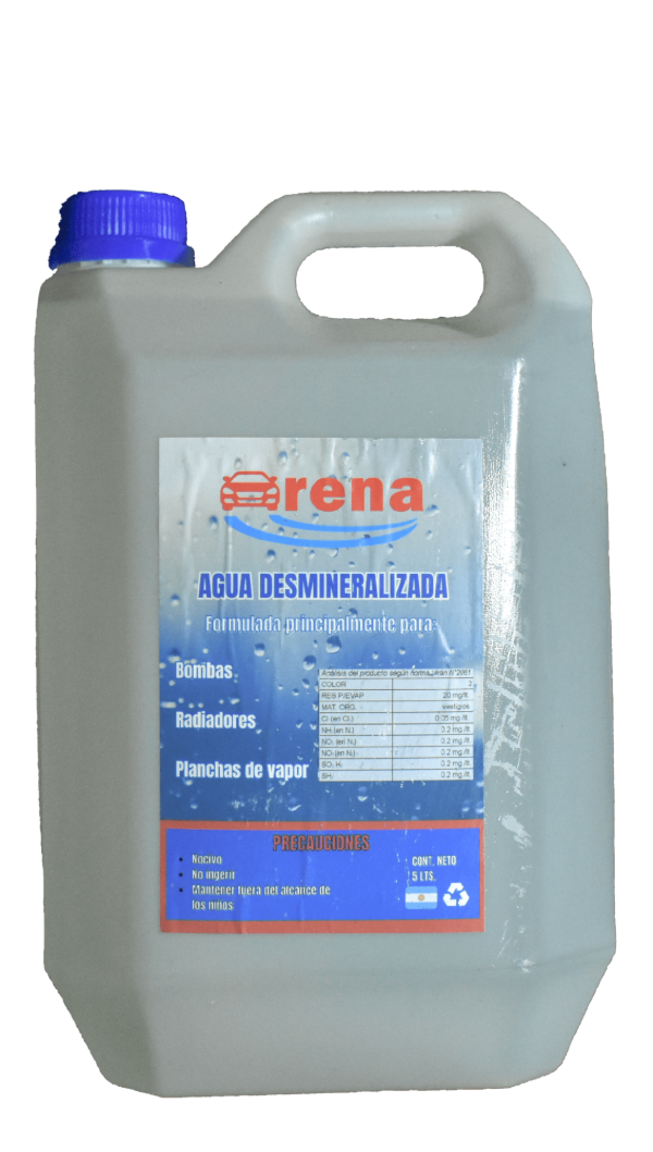 Producto - Agua Desmineralizada Arena 5 Lts.