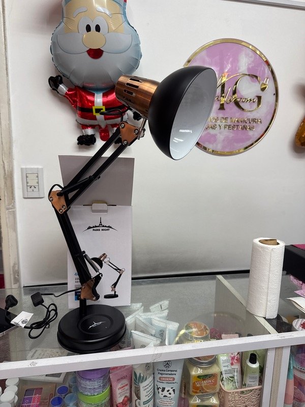 Producto - Lampara paris night negra con detalles gold premiun