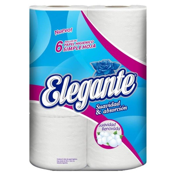 Producto - ELEGANTE PAPEL HIGIENICO 6X30mts (BULTO) COD 904