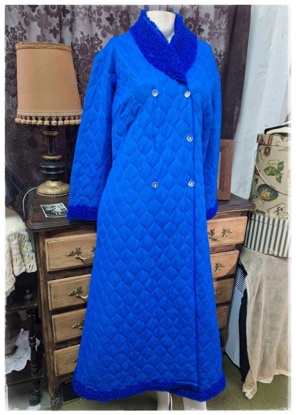 Producto - Deshabillé Matelasse Azul Francés